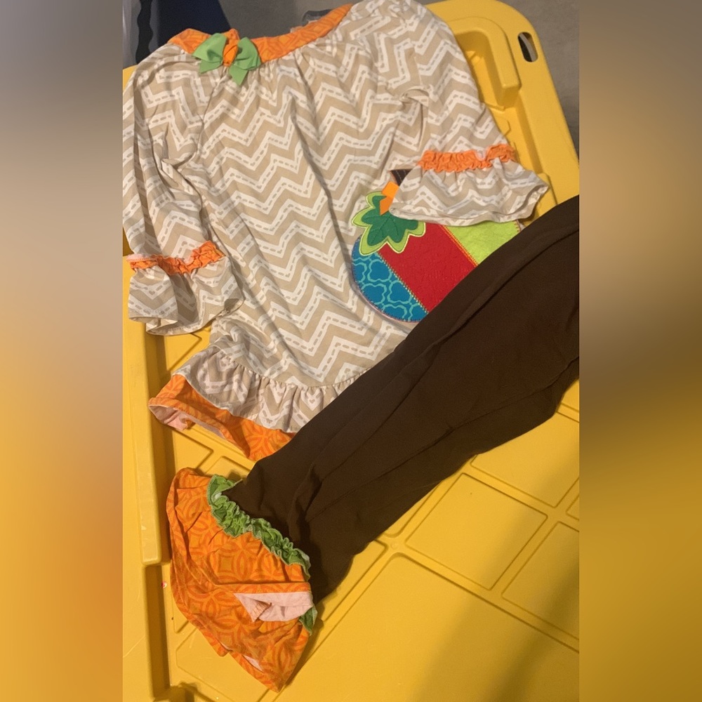 Girls Pumpkin Two Piece Set